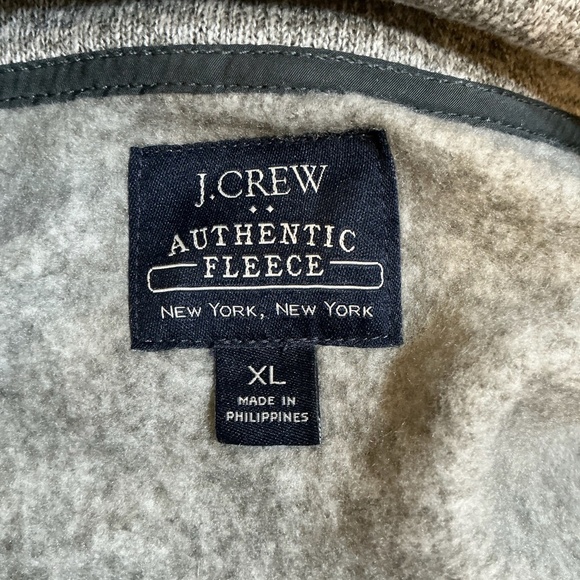 J.Crew Authentic Fleece Quarter Zip Pullover Gray Size XL - Picture 6 of 9
